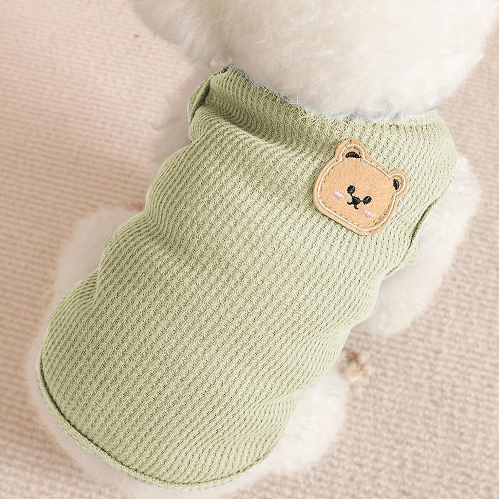 Dog Vest Camping Clothes Cute Bear Pullover Spring Summer Puppies Pajamas Basic Wafflepattern T-shirt