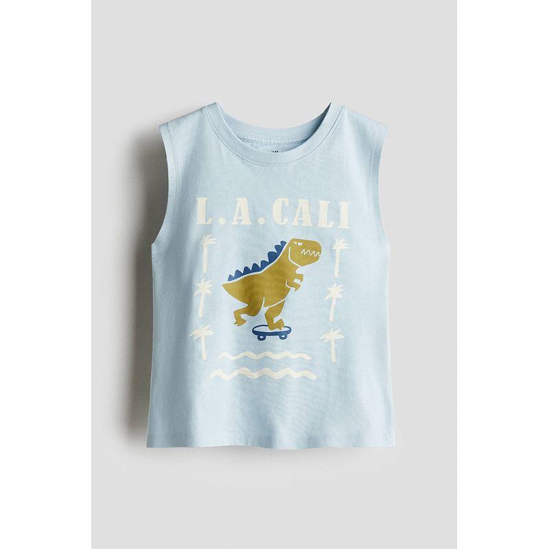 

HM Детская одежда Жилет для мальчиков 2024 Лето Новое поступление Западный стиль Детский принт Прямые Без рукавов 1234332 Light blue/LA Cali 150/76((10-12Y))