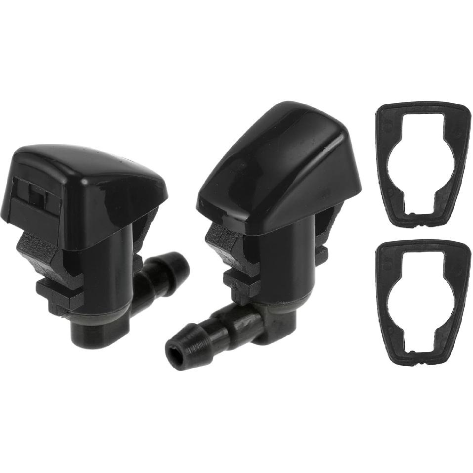 2 Pcs Front Windshield Washer Nozzle 2 Pcs Gasket for Cadillac SRX 2010-2011 Windshield Spray Nozzles Wiper Spray Washer Jet No.25823361 Black чёрный