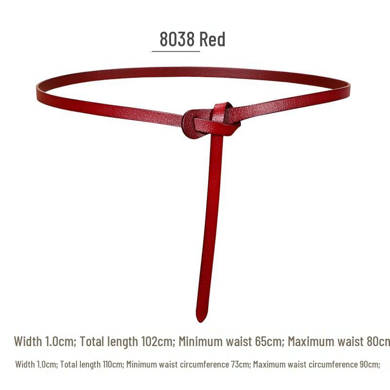 Ceinture fine rétro nouée sans perforation: Accessoire Décoratif en Cuir pour Femmes pour Jeans & Robes.