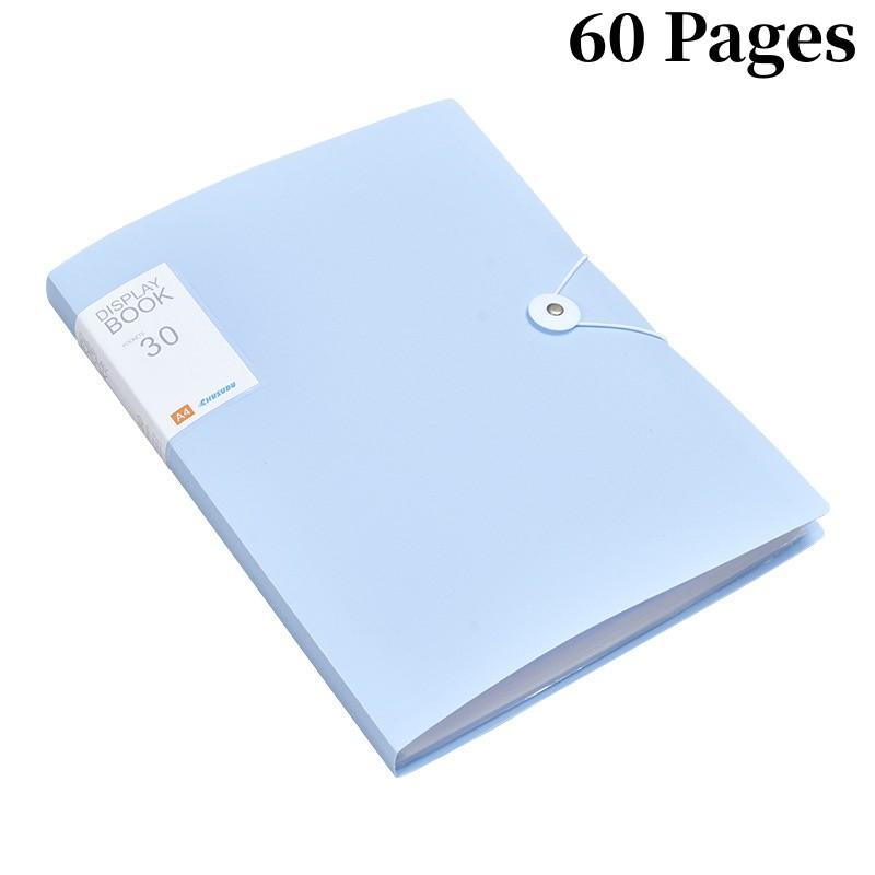 A4 File Folder Display Book 30/60 Pages Transparent Insert Paper Document Organizer Bag Office School Supplies Stationery
