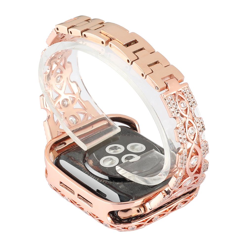 Luxuriöses Diamantarmband für Apple Watch Band 8/7/6/5/4/3/2/1 iWatch Band 49 mm 38 mm 42 mm 44 mm 45 mm Edelstahlarmband
