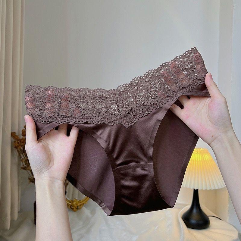 

Женские трусы средней посадки, сексуальные кружевные, простые, однотонные, бесшовные, хлопковые, с промежностью, легкие, с утягивающим эффектом на животе, дышащие, с подъемом бедер, большие размеры L темно-коричневого