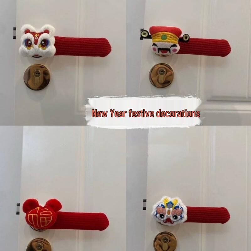 Chinese New Year Lion Dance Door Handle Covers