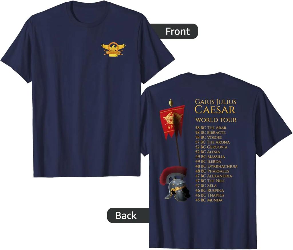 Roman Legion Eagle SPQR Julius Caesar World Tour T-Shirt 100% Cotton O-Neck Short Sleeve Summer Casual Mens T-shirt Size S-3XL