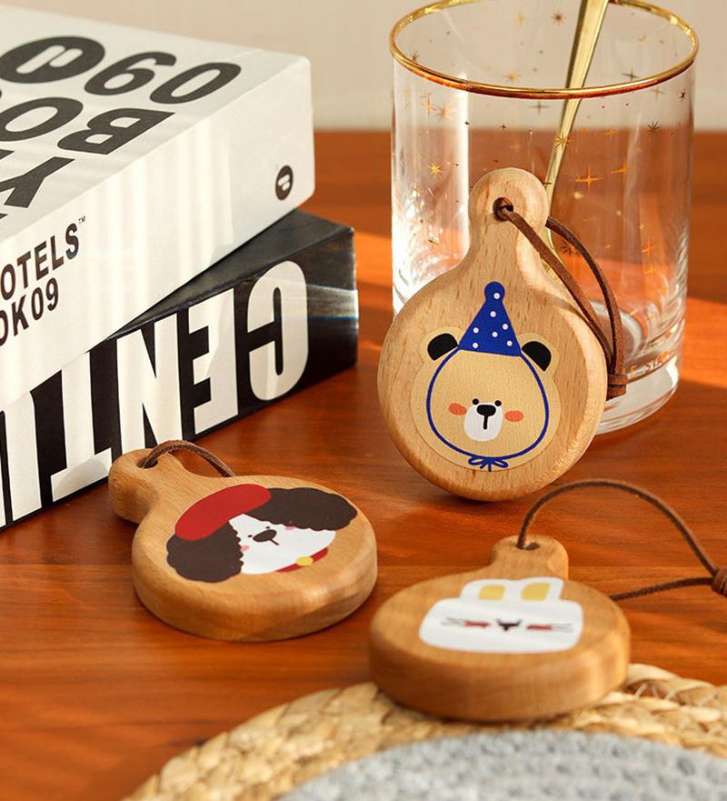 Cartoon Magnetic Bottle Opener Wooden Beer Fridge Magnetic Sticker Cute Mini Pizza Pan Bottle Opener