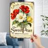 Vintage 2D Flat Metal Wall Art Blooming Botanical Flower Bouquet Rustproof Indoor Outdoor Home Kitchen Dining Wall Decor 8x12 In