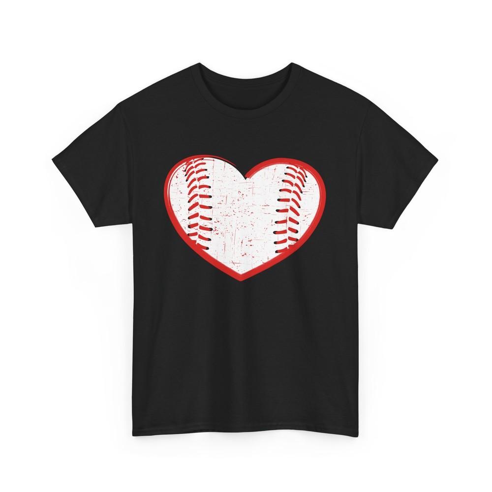 Baseball Heart T-shirt, Baseball Supporters Sports Fans Women Men Cute Shirt