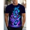 Zomer Dames Casual Mode Creatief Casual Dagelijks T-shirt Los Casual T-shirt 3D Digitale Kleur Geprint T-shirt