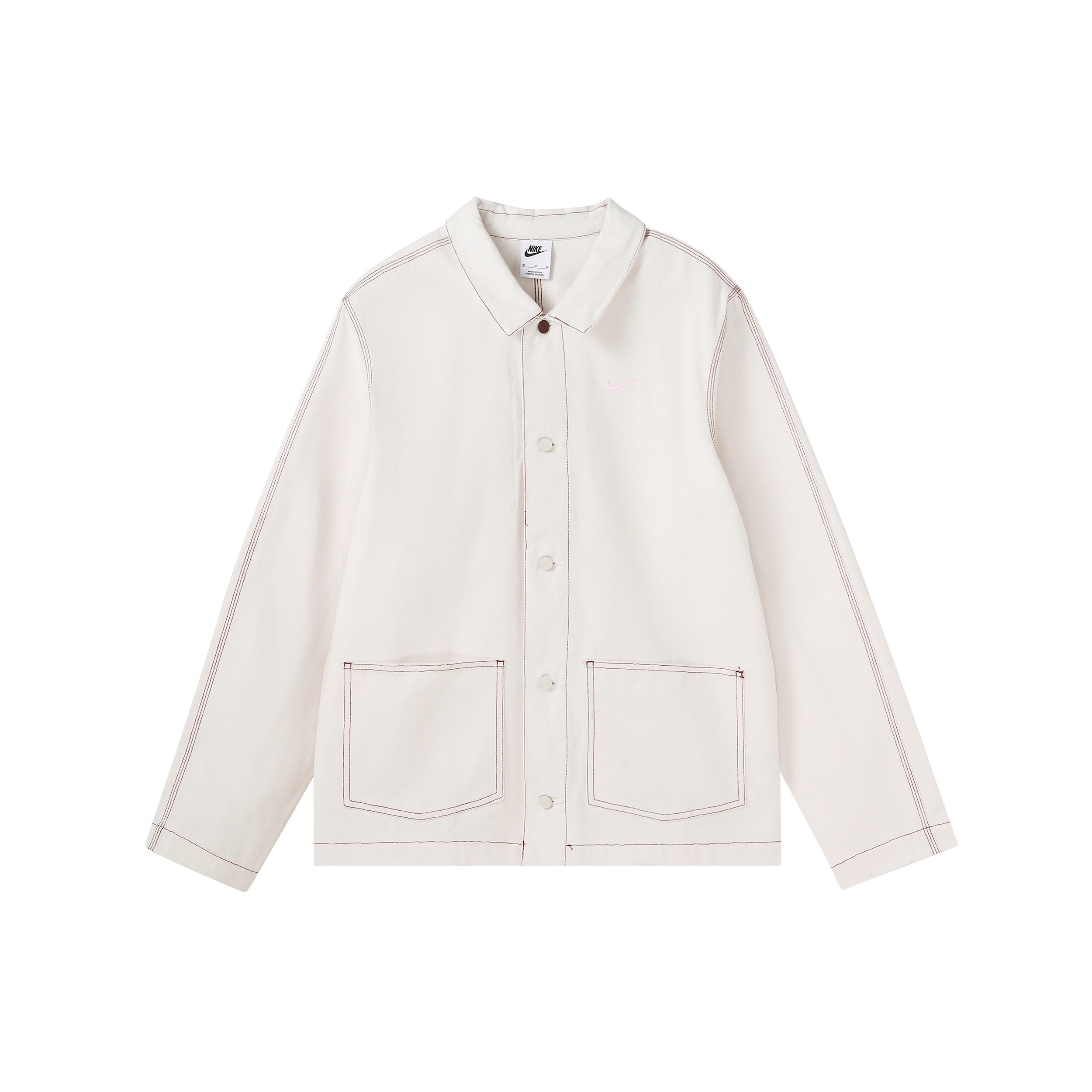 Nike Sportswear Lapel Work Jacket White Grey Men s FD9899-030 M