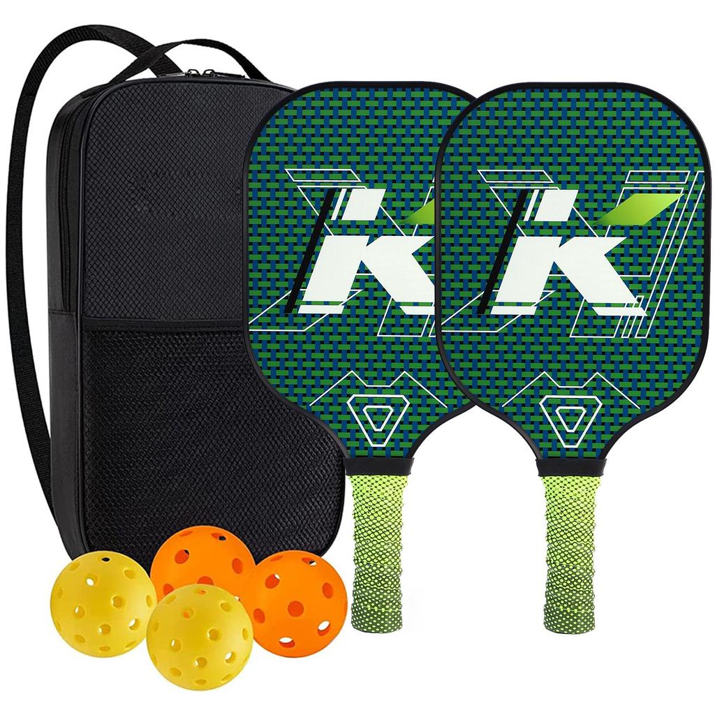 Pickleball-Schläger 2er-Set, Fiberglas-Pickleball-Set mit Pickleball-Schlägern und Tragetasche, Pickleball-Geschenke für Anfänger, Pickleball-Schläger-Set