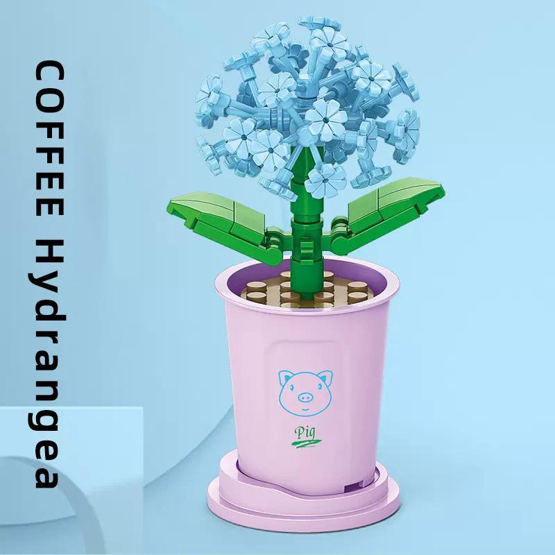 

Совместимые игрушки-пазлы, собранные строительные блоки, серия вечных цветов, Будда, поднимающий цветы, украшения