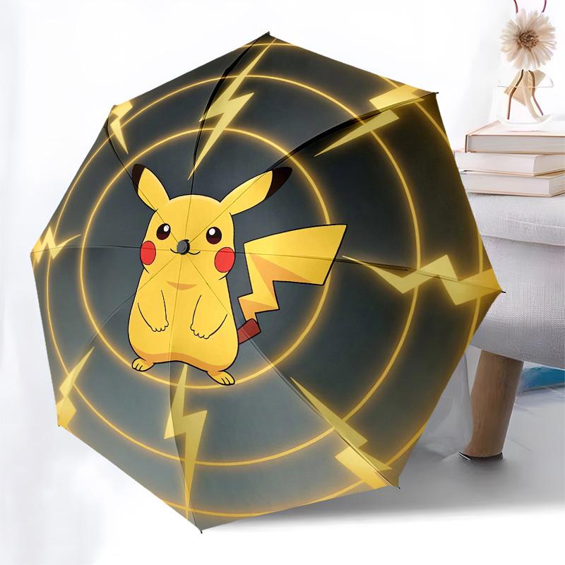 1pc Pikachu Electric Energy Umbrella with Plastic Handle,Suitable for All Seasons Home Travel Outdoor UmbrellaM1092