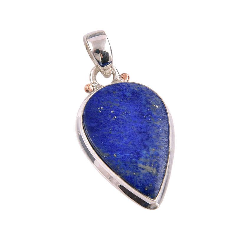 Natural Lapis Lazuli Gemstone 925 Solid Sterling Silver Gift Pendant 1.50" Y2m31