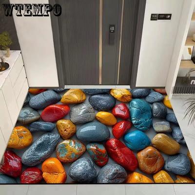 3D Kiesel Badezimmer Bodenmatte Rutschfest Schnelltrocknend Fußmatte Pflegeleicht Türvorleger