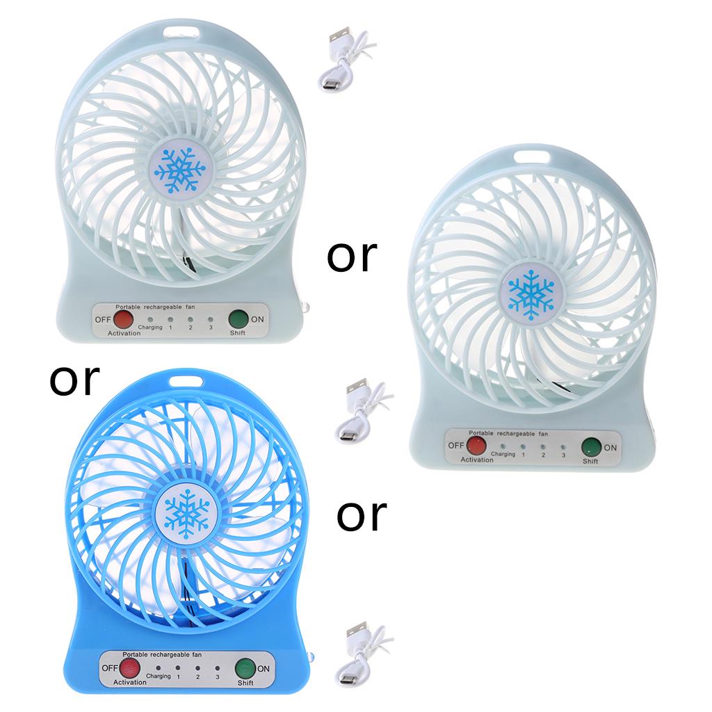 USB Battery Dual Purpose Mini Table Fan with Light Rechargeable Battery Powered Mini Desk Fan With Strong Wind