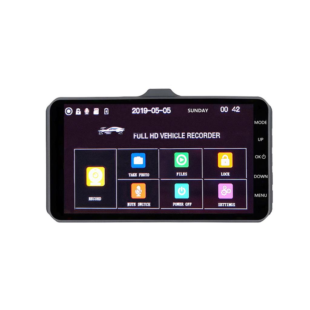 1080P Voice Control Car Rearview Video Dash Cam Recorder Camera 4 In IPS Parking Monitor Loop-Recording Motion Detection