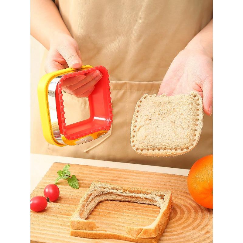 1pc Sandwich Cutter And Sealer, Pocket Mold Cartoon Bread Mold Toast Stamp Press Mold Stainless Steel Cookie Cutter