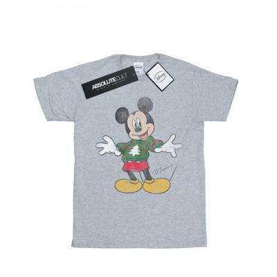 Womens/Ladies Mickey Mouse Christmas Jumper Cotton Boyfriend T-Shirt