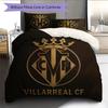 Villarreal Club De Fútbol Pattern Bedding Quilt Set Home Decoration Gift (1 * Duvet Cover + 2 * Pillowcase Without Core)