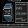 Reloj Electrónico Deportivo Cuadrado Estilo  Vida  Los Hombres Relojes Impermeables  Pulsera Luminoso Multifunción