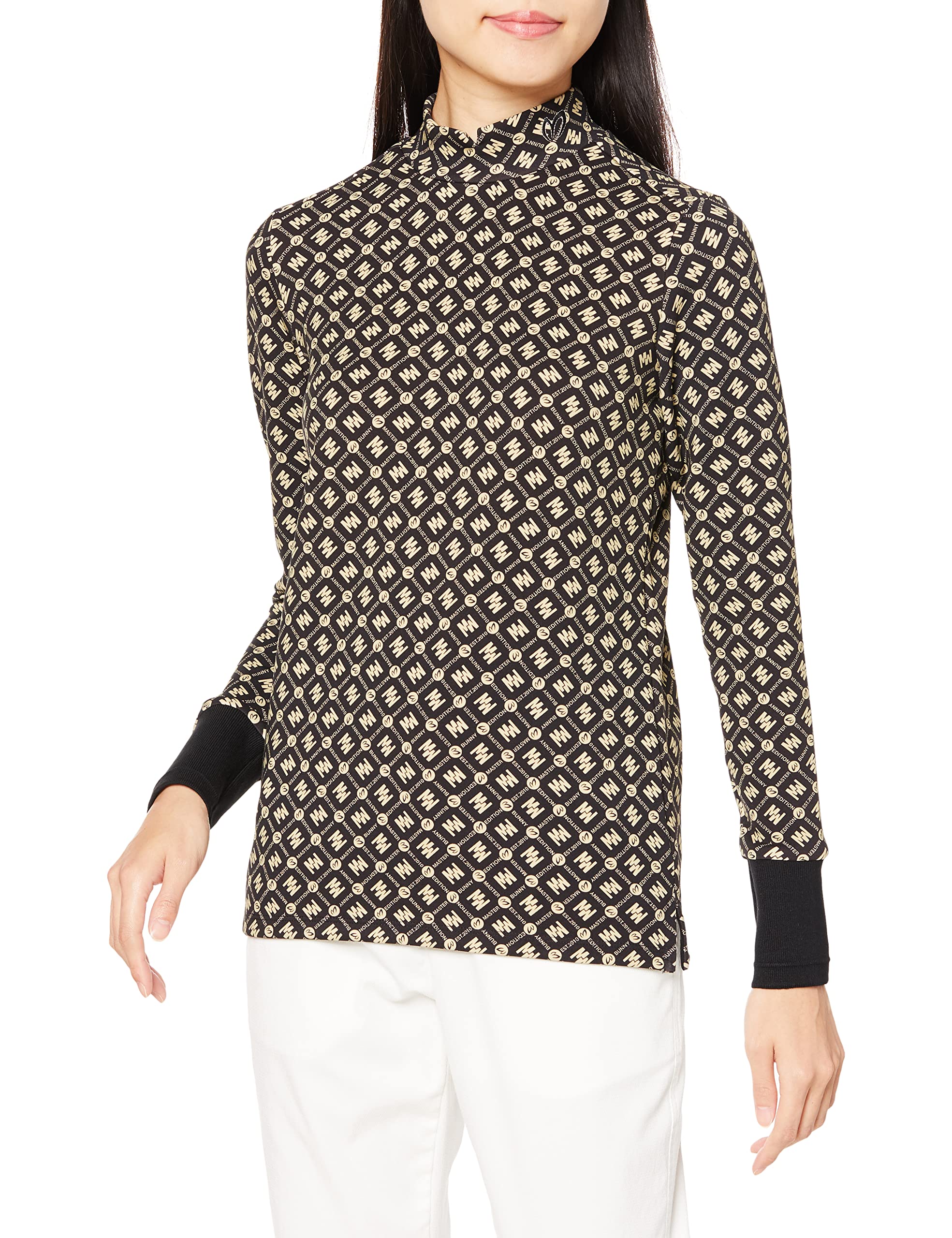 

Master Bunny Long Sleeve Undershirt Monogram Golf Undershirt x Beige Size 1 Women s (MBE Pattern) / / 759-2266008 040_Black [M]