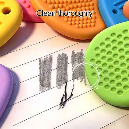 6Pcs Sensory Stone Eraser Set Textured Worry Stone Fidget Eraser Classroom Focus Aid Anxiety Stress Relieving Mini Eraser Toy