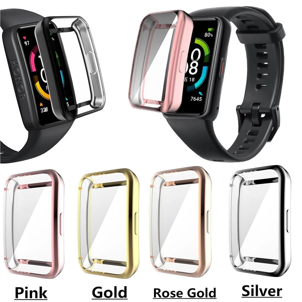 Plné ochranné pouzdro pro Huawei band 6 SmartWatch Pouzdra Kryt Šasi TPU Pro Huawei Honor Band 6 Chránič obrazovky Příslušenství