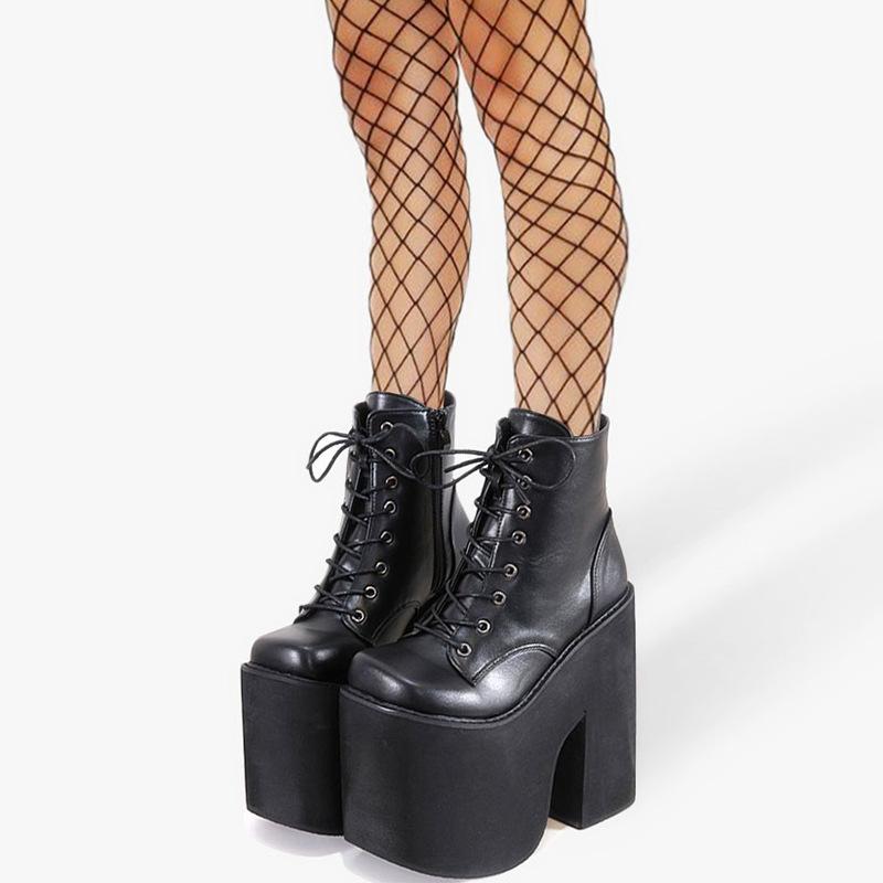 Fashion Nightclub Performance Boots 17CM High Heel Chunky Platform Shoes Unisex Plus Size DJ Party Wear platform shoes