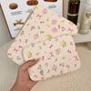 Desktop Makeup Mirror Floral Pu Leather Simple Portable Handheld Makeup Mirror Foldable Student Compact Cute Pocket Mirror
