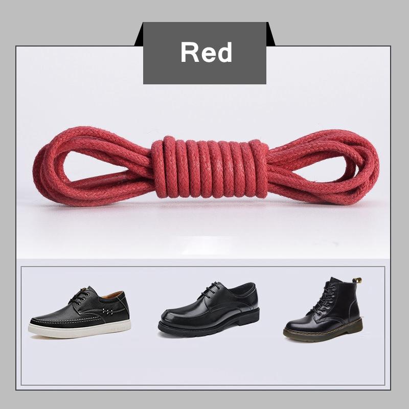 Cotton Waxed Shoelaces Round Oxford Shoe Laces Boots Laces Waterproof Leather Shoelace Length 60/80/100/120/140/180 CM 1Pair