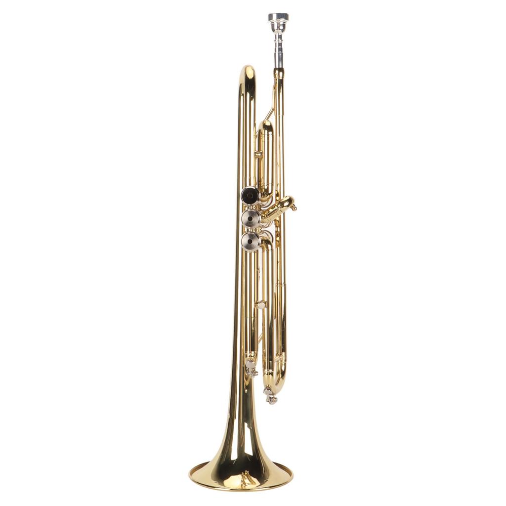 Bb Trumpet Set with Mouthpiece Nickel Plated Bass Trumpet Wind Instrument for Student Beginner