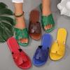 Women's Wide Width Single Strap Sandals, Open-Toe Beach Slides, European Summer Slippers for Women