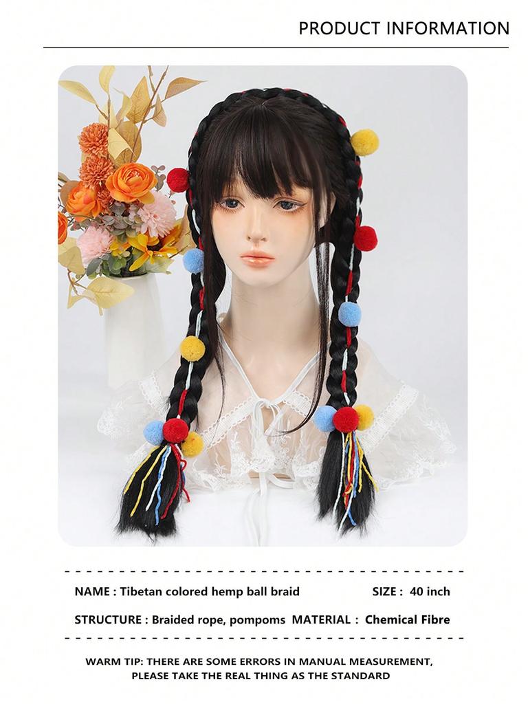 Ethnischer Wind Farbe Twist Zopf Perücke Farbe Seilzopf