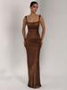 Elegant European & American Style Sleeveless Strappy Evening Gown
