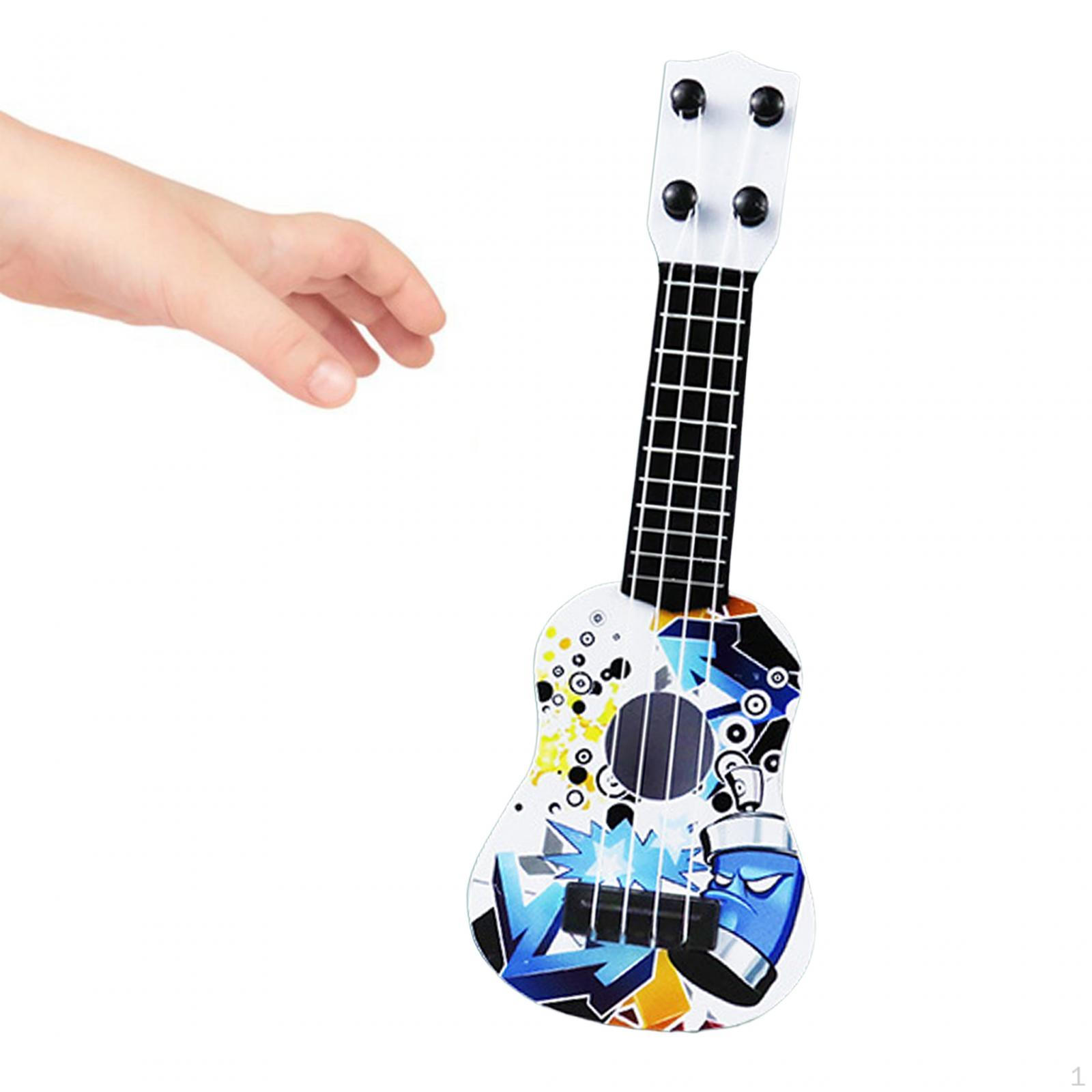 Детская гитара-игрушка, 4 струны, мини-музыкальный инструмент, укулеле для раннего развития, для игры Graffiti Pattern