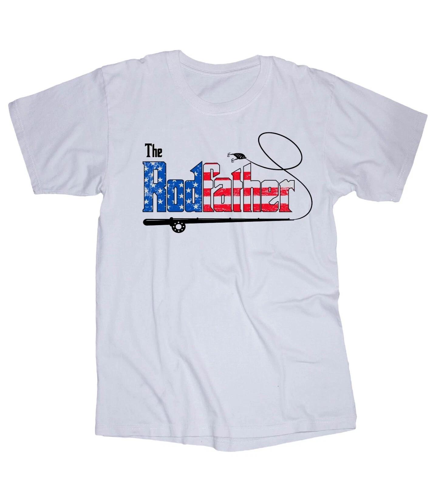 Fishing T-shirt white The RodFather Trout, Bass, Crappie, Lake fish Lures M