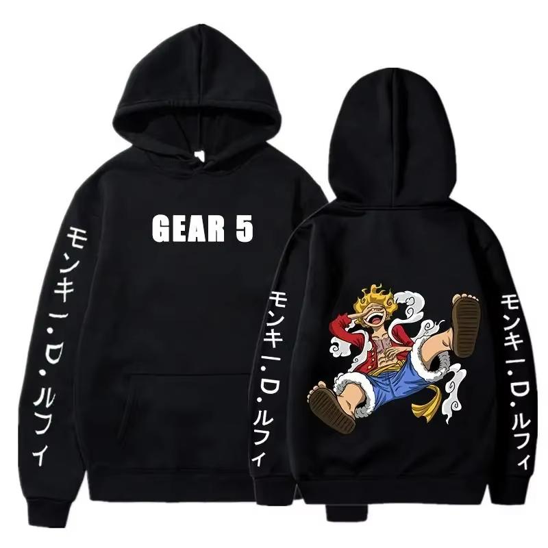 

Hiver une pièce Anime hommes sweats à capuche singe D. Luffy Gear 5 soleil dieu graphique unisexe coton pull à capuche Bandai Cosplay sweats à capuche 100