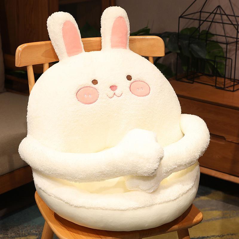 

Ленивая Встроенная Подушка для Дивана Милая Подушка для Сиденья с Кроликом Зимняя Теплая Плюшевая Подушка для Стула Студенческая Подушка для Ягодиц 50*45*55cm белый