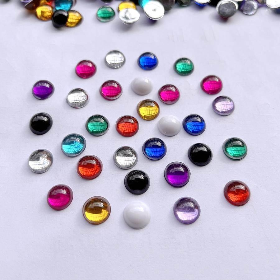 100 Pcs Beautiful Color 10mm Semi-circular Phone Case Decoration Flat Back DIY Jewelry Decoration Crystal Rhinestone