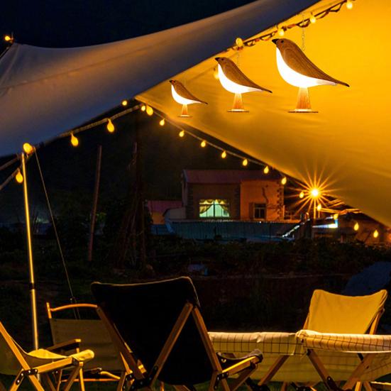 LED Night Light Bird Table Lamp 3 Light Modes Brightness Adjustment Flicker Free Rechargeable LED Bedside Lamp Table Decor