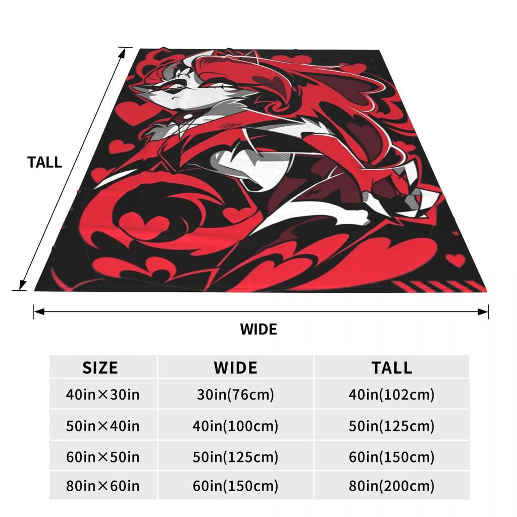 Cartoon Helluva-Boss Blanket Flannel Summer Multi-function Lightweight Throw Blankets for Sofa Car Plush Thin Quilt