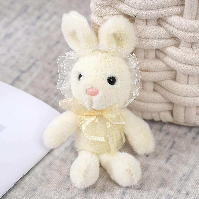 Adorable Lace Bunny Plush Toy Soft And Fluffy Stuffed Animal Doll Keychain