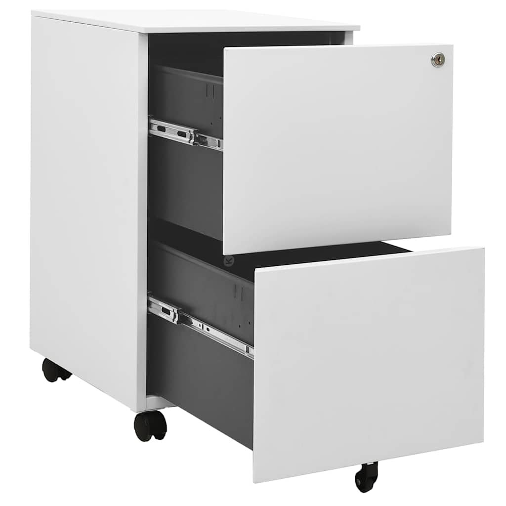 vidaXL Aktenschrank mit Rollen Hellgrau 39x45x67 cm Stahl