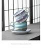 Retro Ceramic Coffee Cup & Saucer Set with Kiln-Change Design for Afternoon Tea