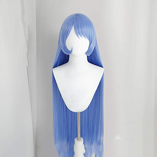 Cosplay Wig with Net, Long, Light Blue, Heat-resistant, Perfect for Halloween, Events, and More.