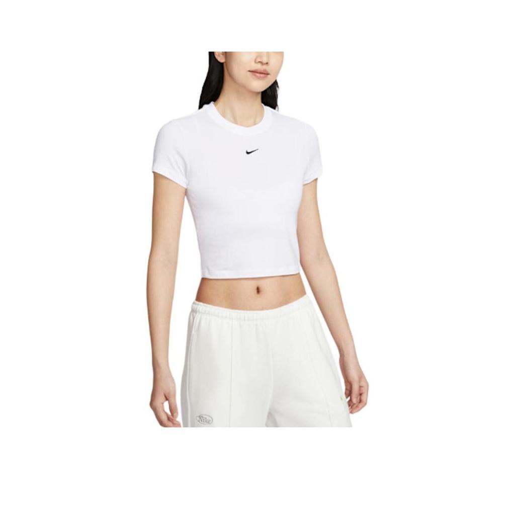 Nike Sports Casual Round Neck Short Sleeve T-Shirt Women Tops White HF9539-101