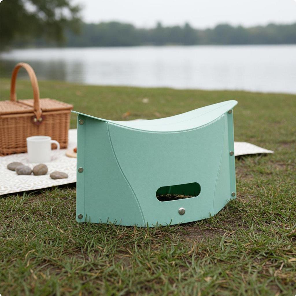 Foldable Stool Compact Storage Lightweight Folding Seat for Vacationers,