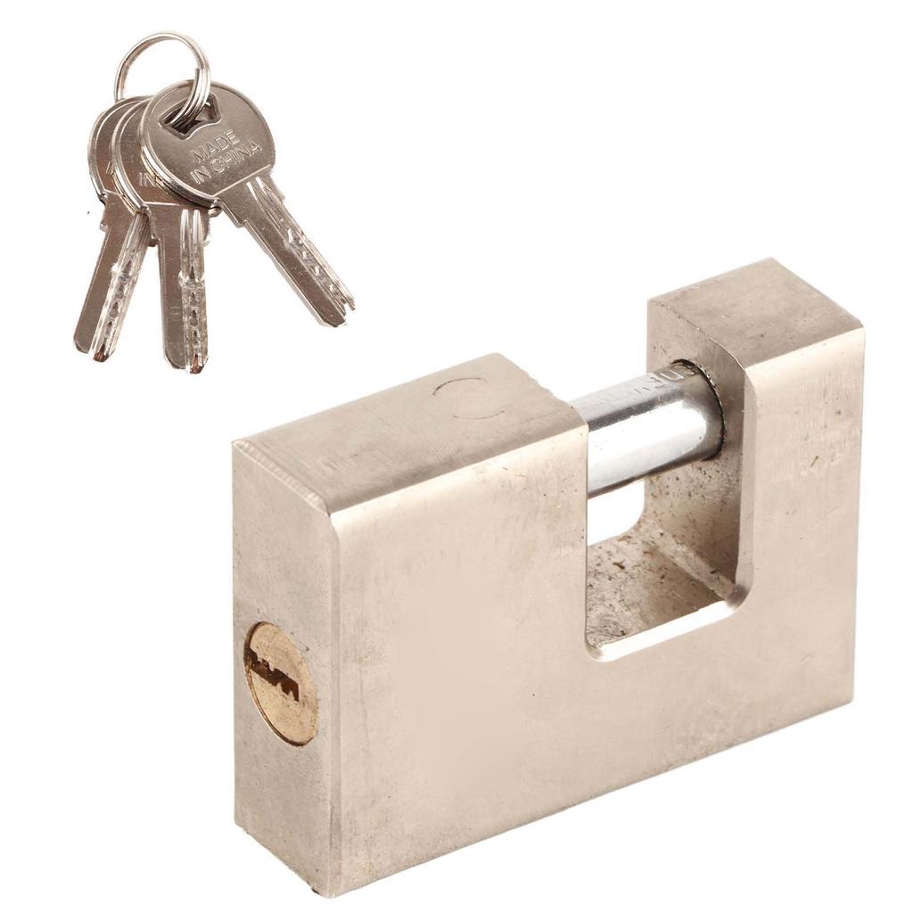 2 Pcs Horizontal Padlock Rectangular Anti Theft Waterproof Shear Proof Security Padlock with 6 Keys