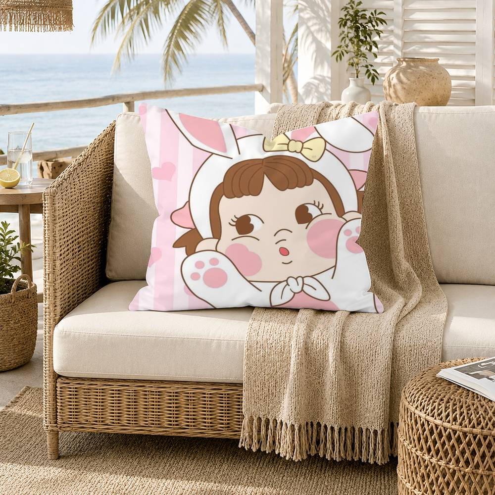 Milchige Peko Chan Kissenhülle für Sofa Wohnzimmer Heimbüro Dekoration Schutzhülle